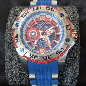 Invicta Marvel Captain America Men's Chronograph Watch - Blue & Red